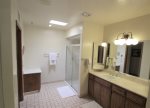 Master bath walk in shower with wall bars
